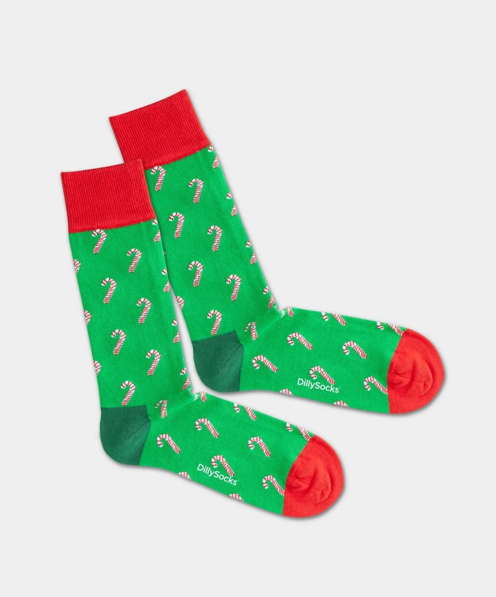 - Socken in Grün mit Weihnachten Motiv/Muster - Socken in Grün mit Weihnachten Motiv/Muster von DillySocks