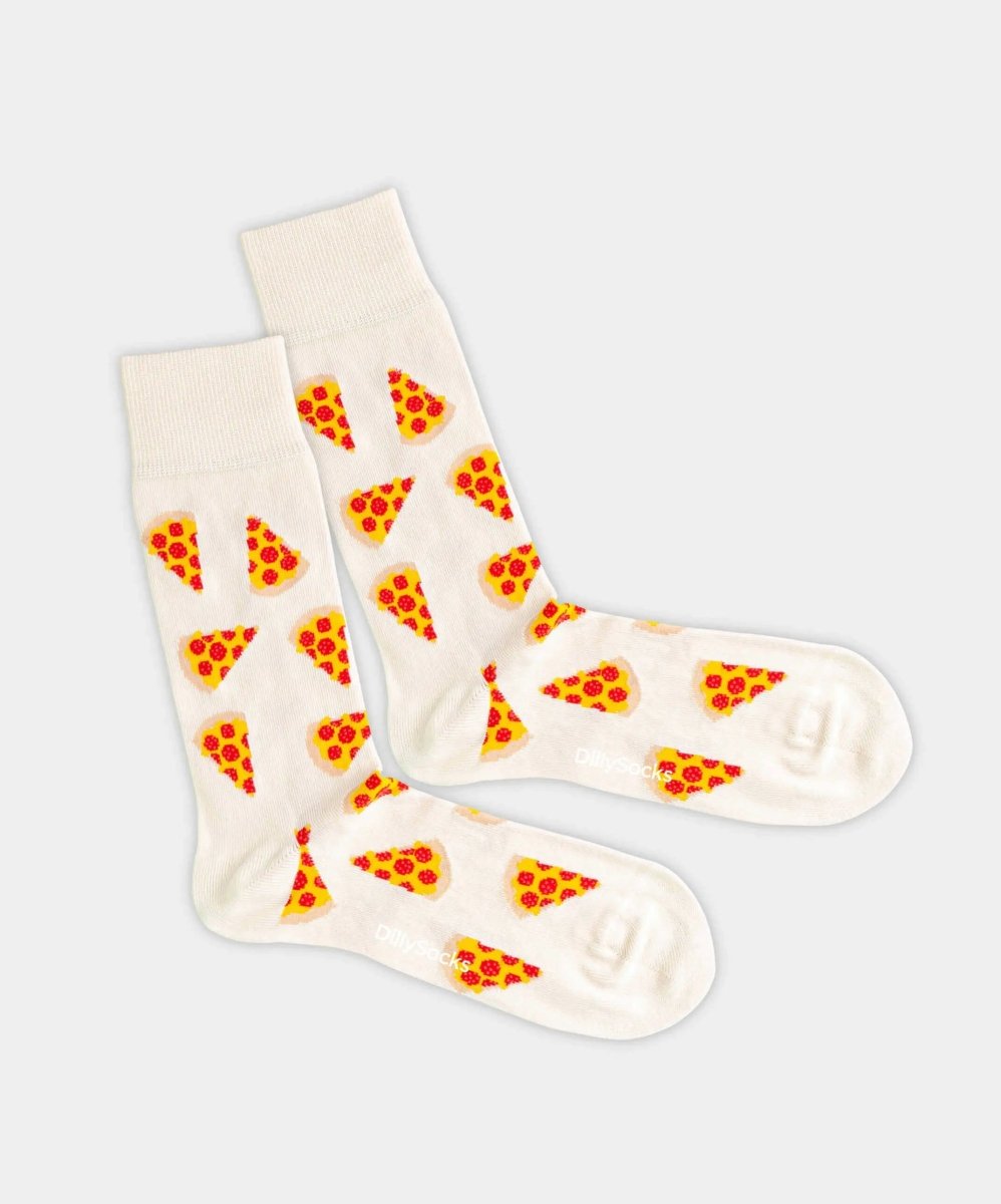 - Socken in Weiss mit Essen Motiv/Muster - Socken in Weiss mit Essen Motiv/Muster von DillySocks
