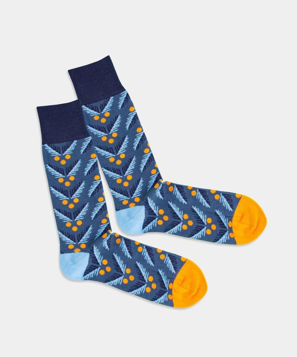 - Socken in Blau mit Weihnachten Motiv/Muster von DillySocks