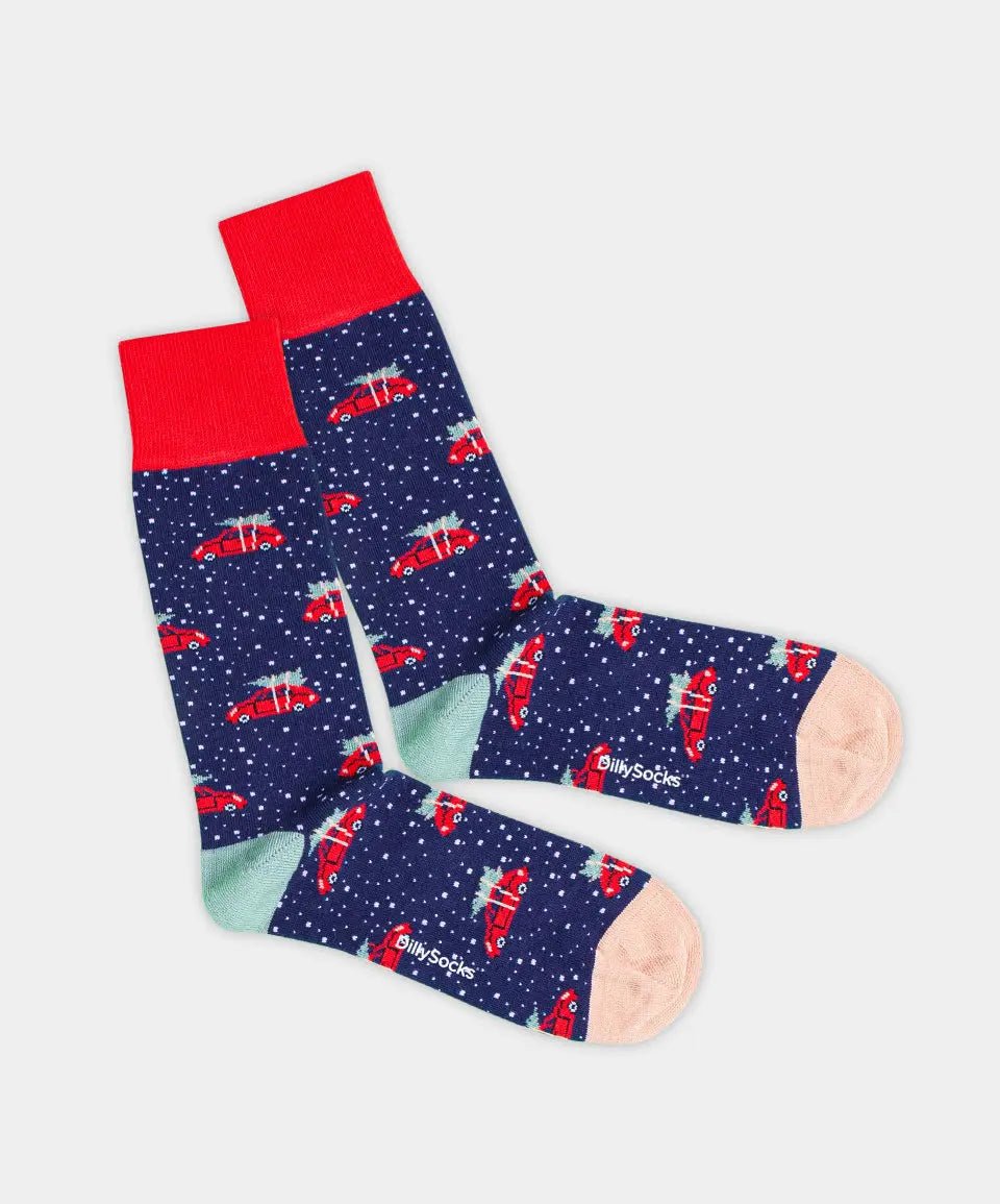 - Socken in Blau mit Weihnachten Motiv/Muster - Socken in Blau mit Weihnachten Motiv/Muster von DillySocks