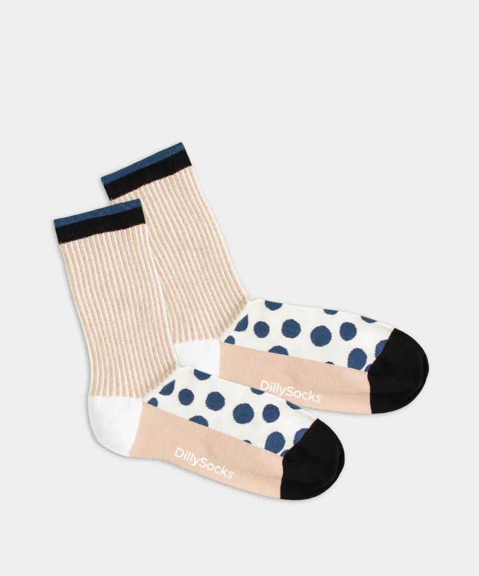 - Damensocken in Beige mit Punkte Motiv/Muster - Damensocken in Beige mit Punkte Motiv/Muster von DillySocks