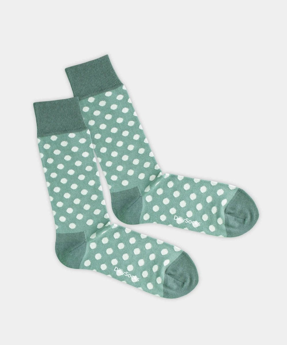 - Socken in Grün mit Punkte Motiv/Muster - Socken in Grün mit Punkte Motiv/Muster von DillySocks