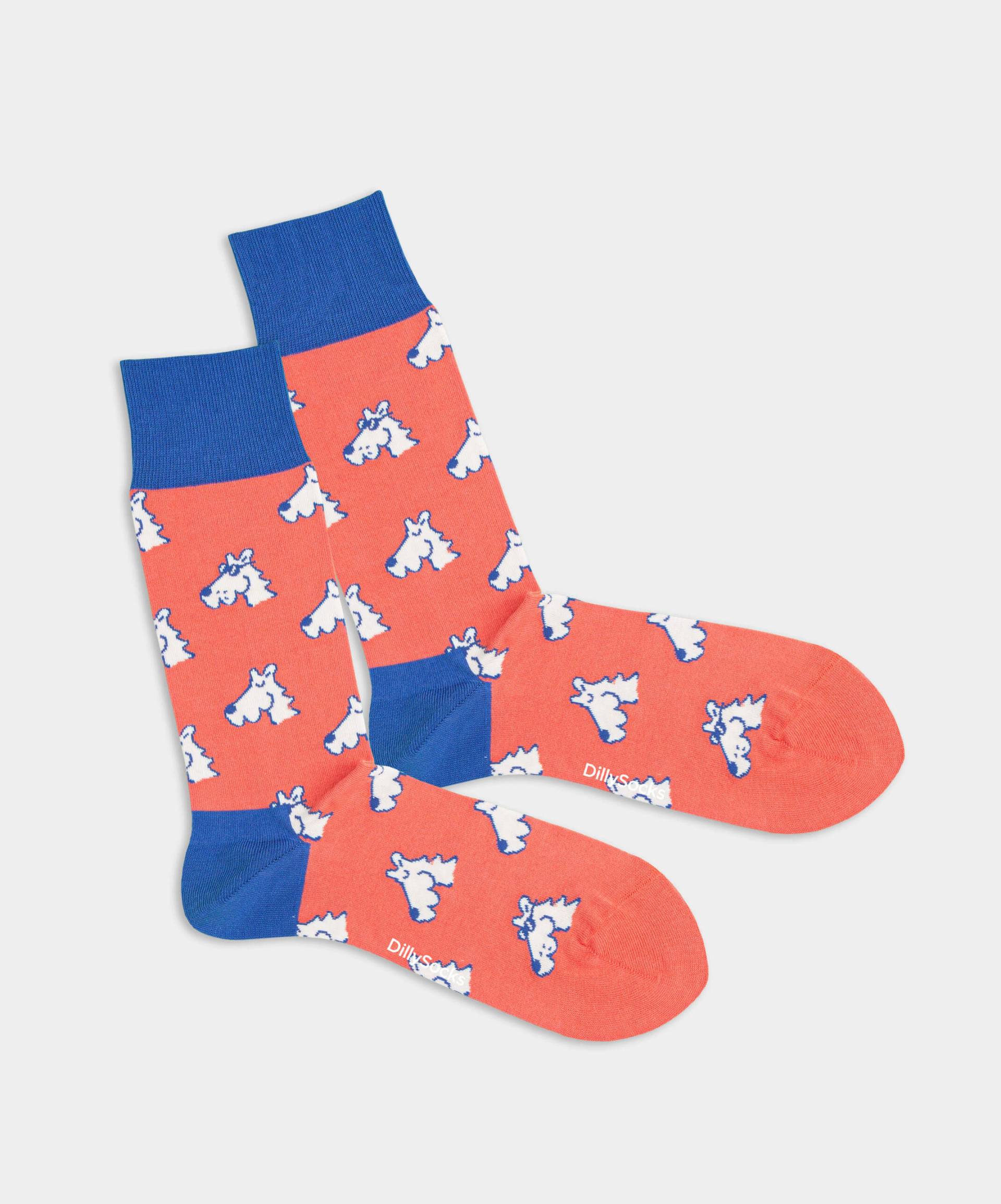 - Socken in Rosa mit Hund Tier Motiv/Muster von DillySocks