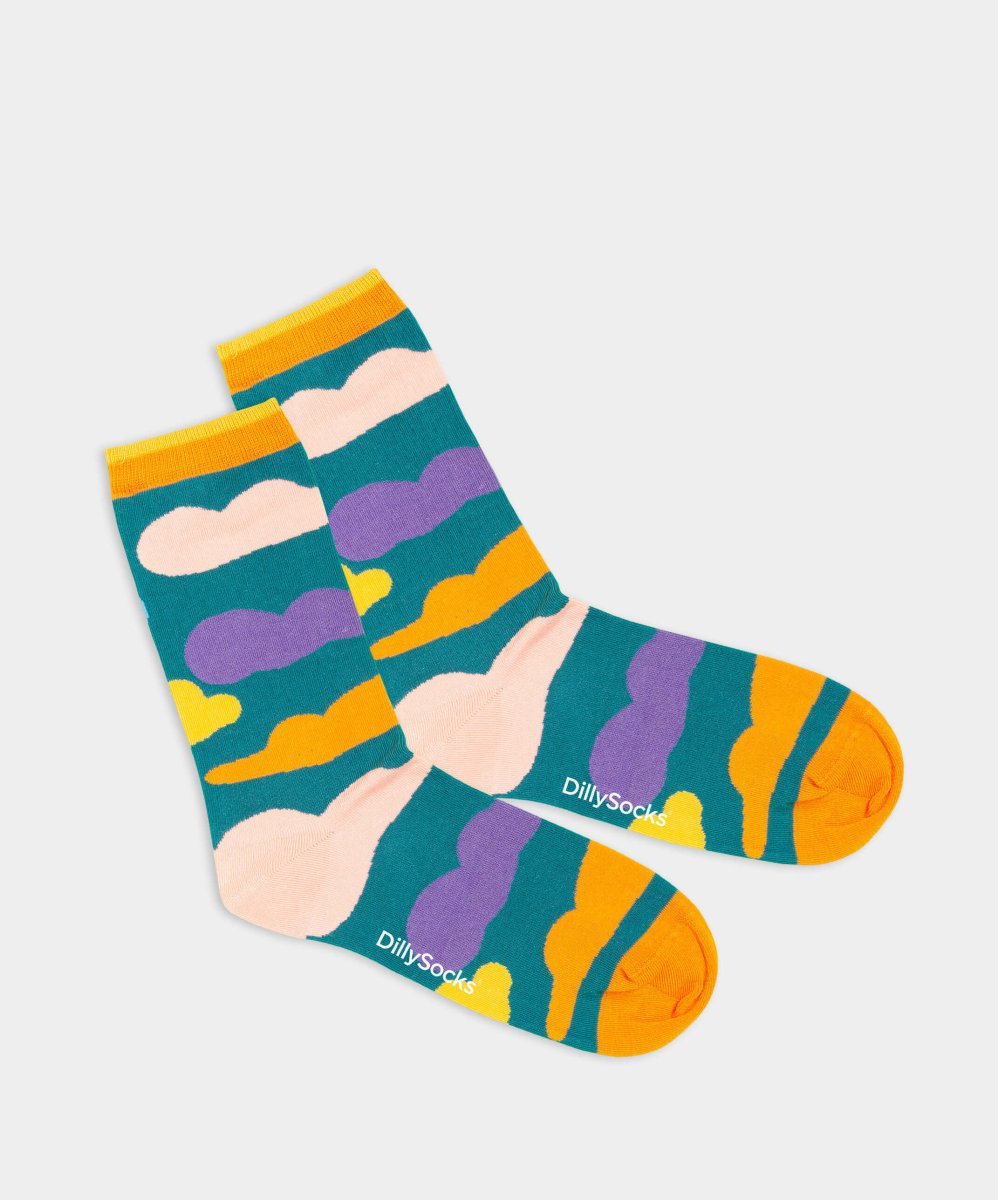 - Damensocken in Grün mit Geometrisch Motiv/Muster von DillySocks