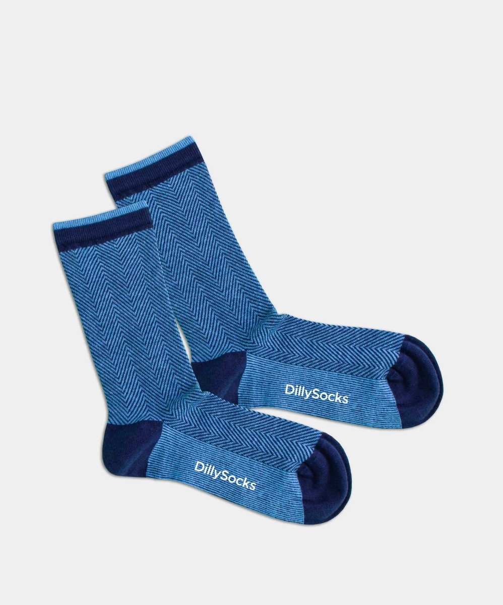 - Damensocken in Blau mit Motiv/Muster - Damensocken in Blau mit Motiv/Muster von DillySocks