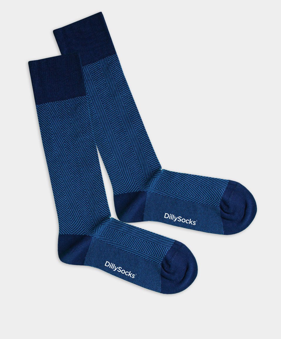 - Herrensocken in Blau mit Geometrisch Motiv/Muster von DillySocks