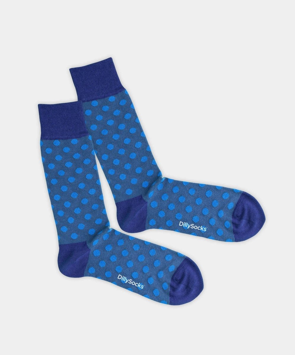 - Socken in Blau mit Punkte Motiv/Muster von DillySocks