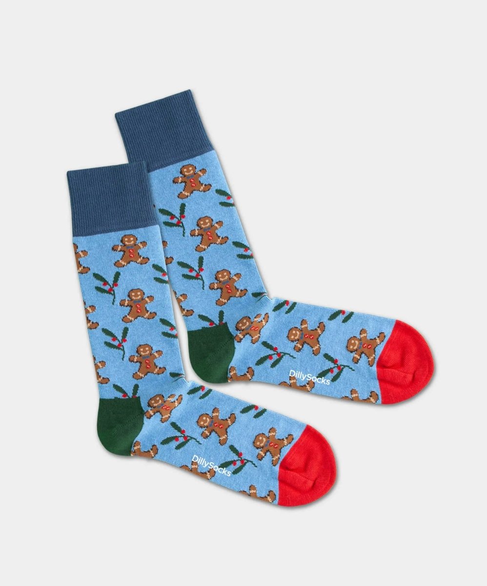 - Socken in Blau mit Weihnachten Motiv/Muster - Socken in Blau mit Weihnachten Motiv/Muster von DillySocks