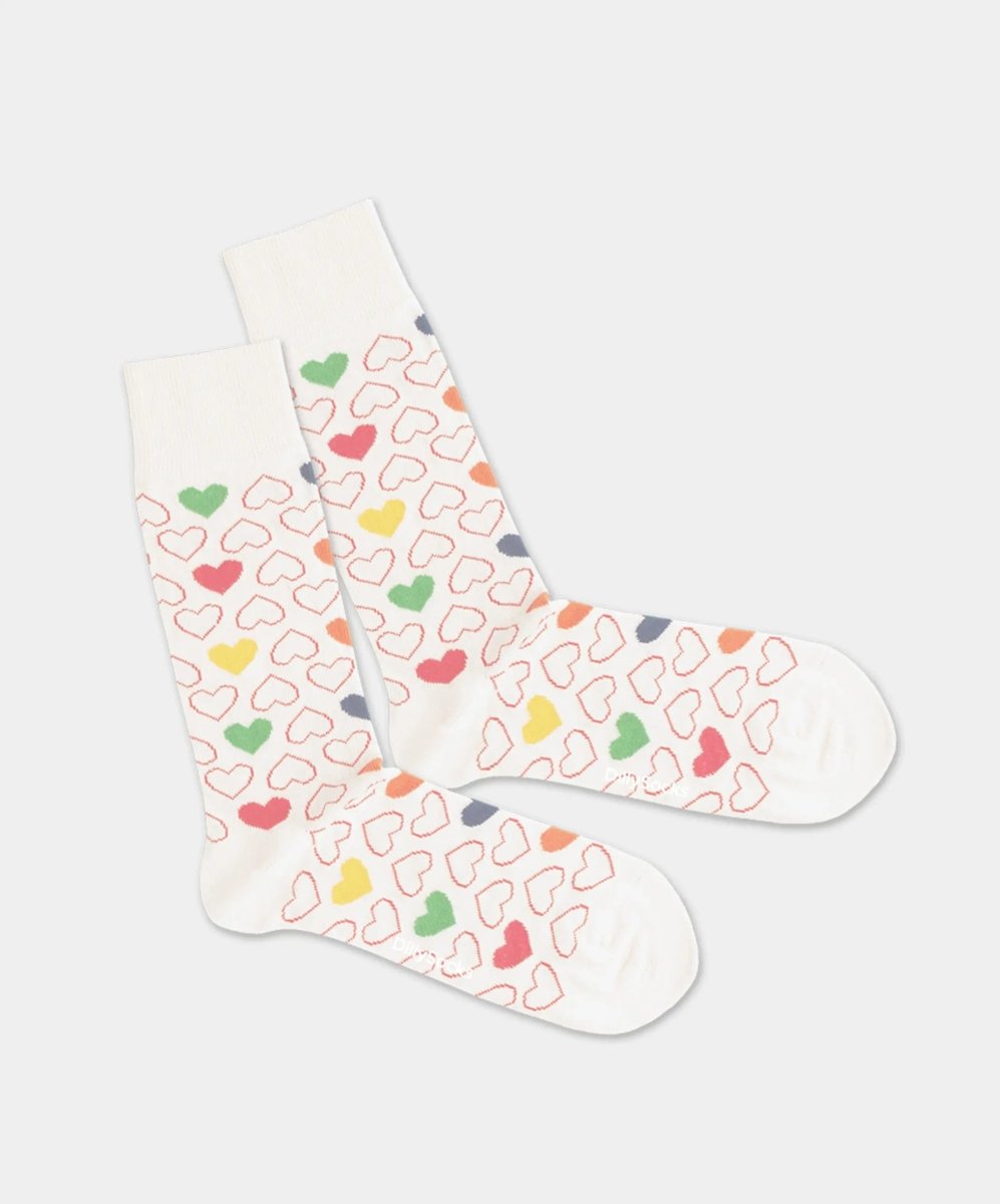 - Socken in Weiss mit Herz Motiv/Muster - Socken in Weiss mit Herz Motiv/Muster von DillySocks
