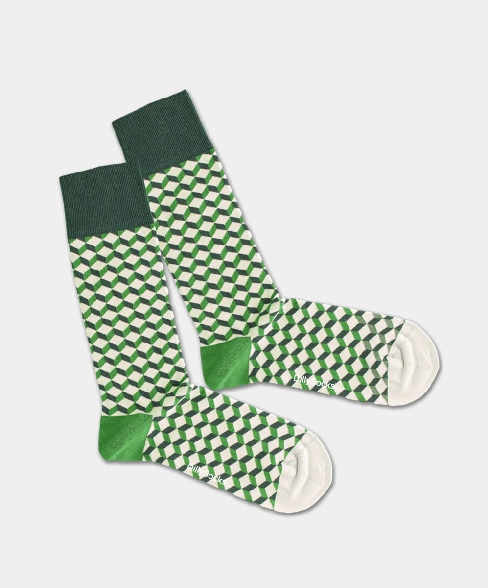 - Socken in Grün mit Dice Geometrisch Motiv/Muster - Socken in Grün mit Dice Geometrisch Motiv/Muster von DillySocks