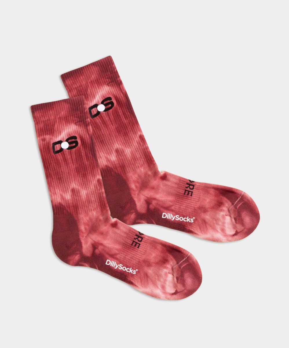 - Socken in Rot mit Batik Motiv/Muster von DillySocks