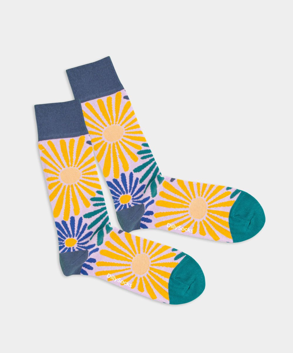 - Socken in Rosa mit Blumen Motiv/Muster - Socken in Rosa mit Blumen Motiv/Muster von DillySocks