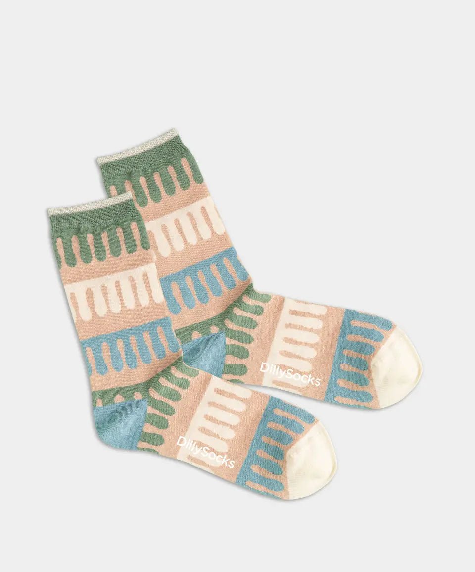 - Damensocken in Braun mit Motiv/Muster - Damensocken in Braun mit Motiv/Muster von DillySocks