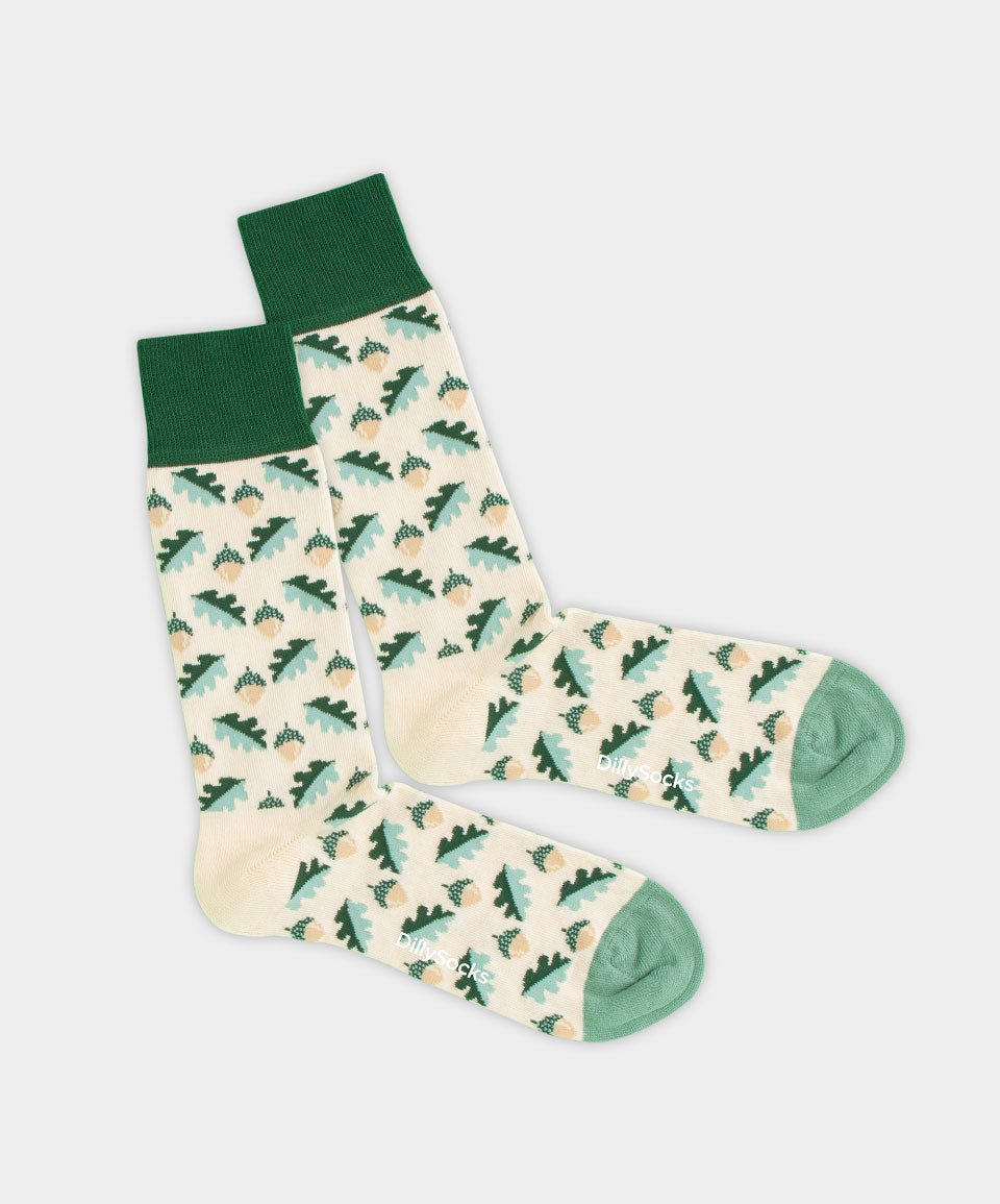 - Socken in Beige mit Pflanze Motiv/Muster - Socken in Beige mit Pflanze Motiv/Muster von DillySocks