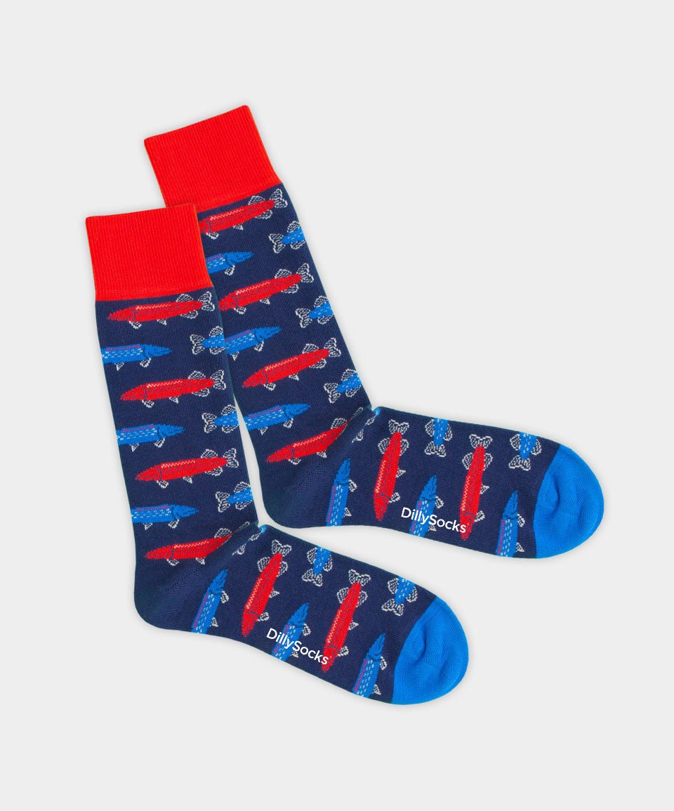 - Socken in Blau mit Tier Motiv/Muster - Socken in Blau mit Tier Motiv/Muster von DillySocks