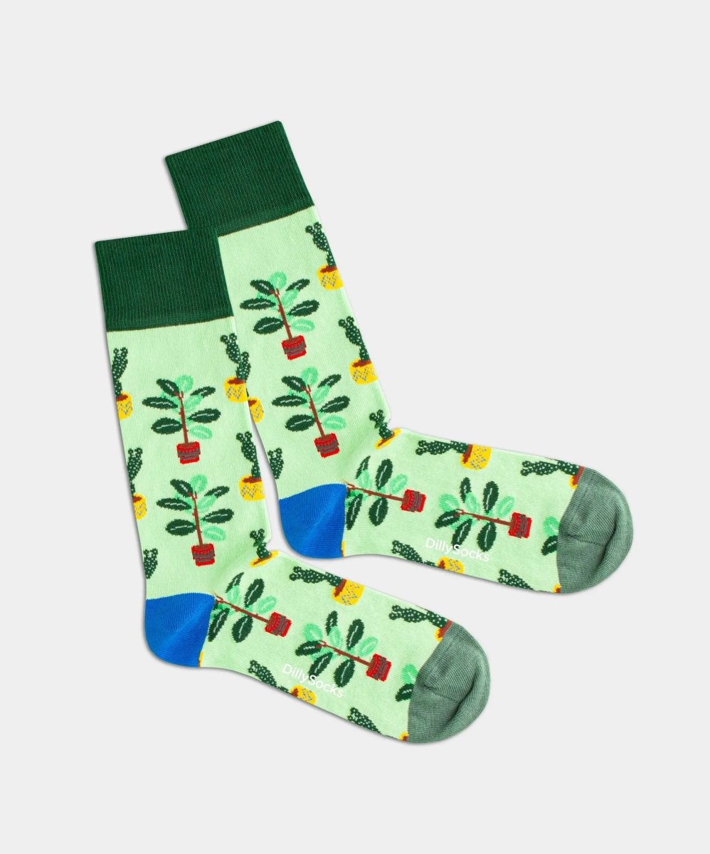 - Socken in Grün mit Pflanze Motiv/Muster - Socken in Grün mit Pflanze Motiv/Muster von DillySocks