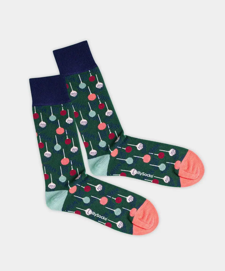 - Socken in Grün mit Weihnachten Motiv/Muster - Socken in Grün mit Weihnachten Motiv/Muster von DillySocks