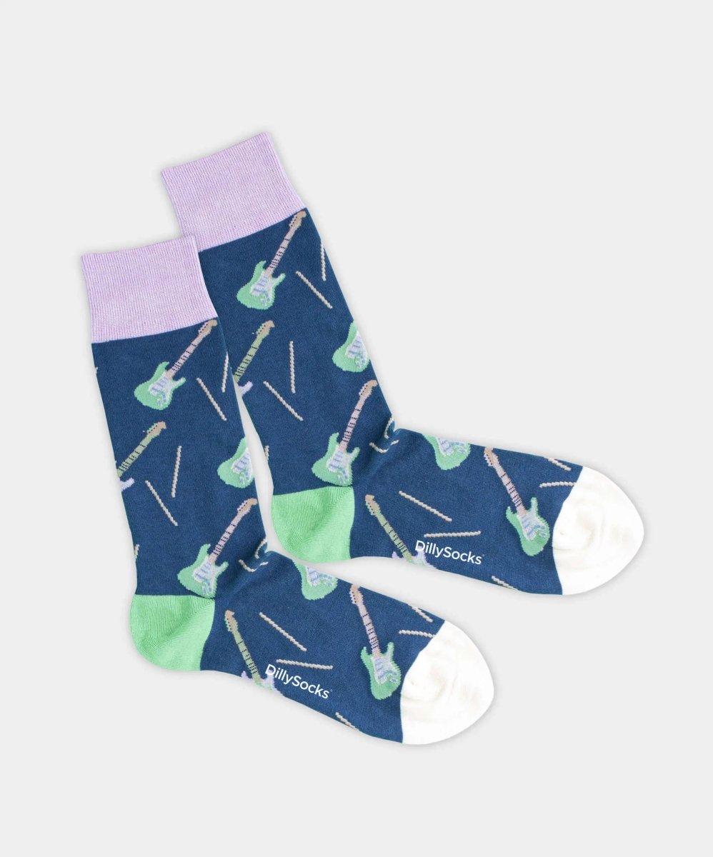 - Socken in Blau mit Musik Motiv/Muster - Socken in Blau mit Musik Motiv/Muster von DillySocks