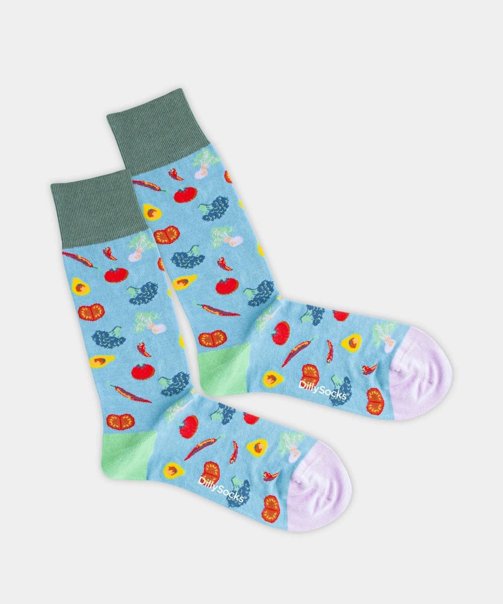 - Socken in Blau mit Essen Motiv/Muster - Socken in Blau mit Essen Motiv/Muster von DillySocks