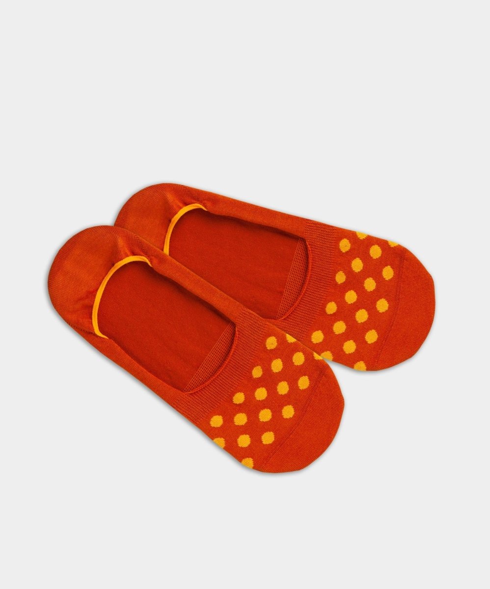 - Füsslinge in Orange mit Punkte Motiv/Muster - Füsslinge in Orange mit Punkte Motiv/Muster von DillySocks