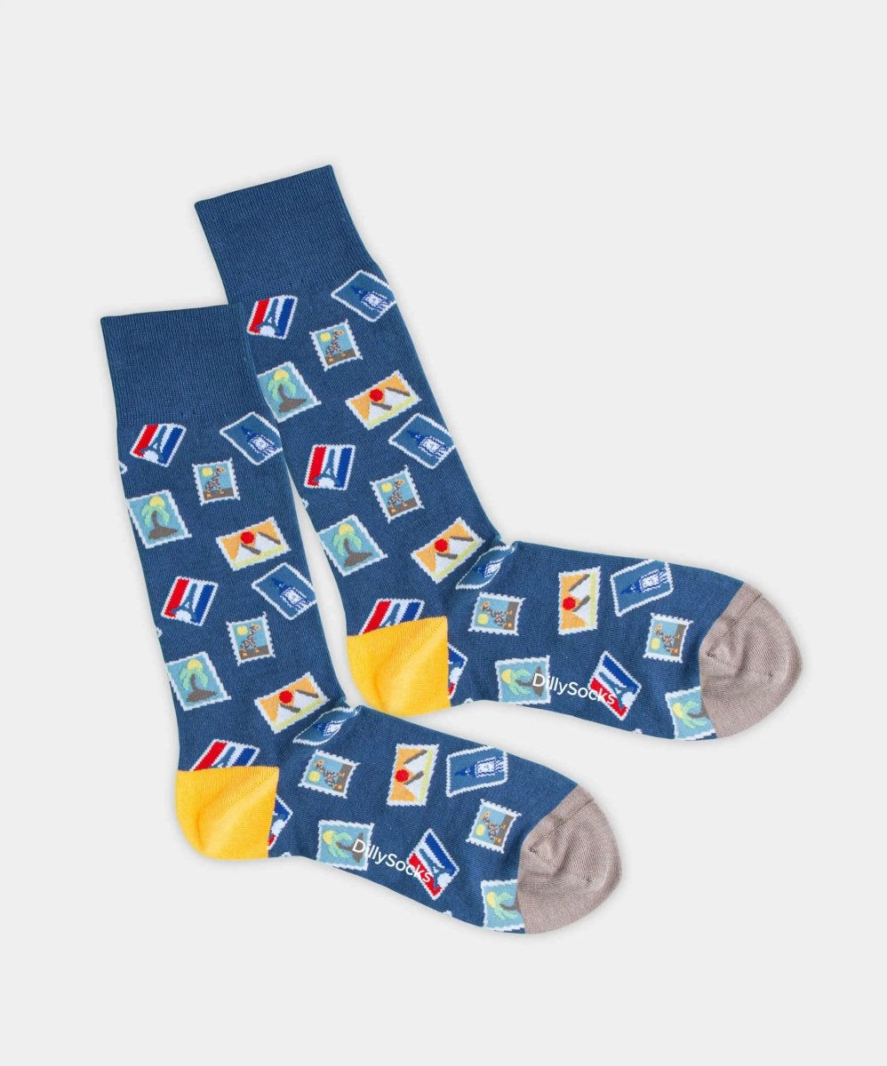 - Socken in Blau mit Ferien Motiv/Muster - Socken in Blau mit Ferien Motiv/Muster von DillySocks