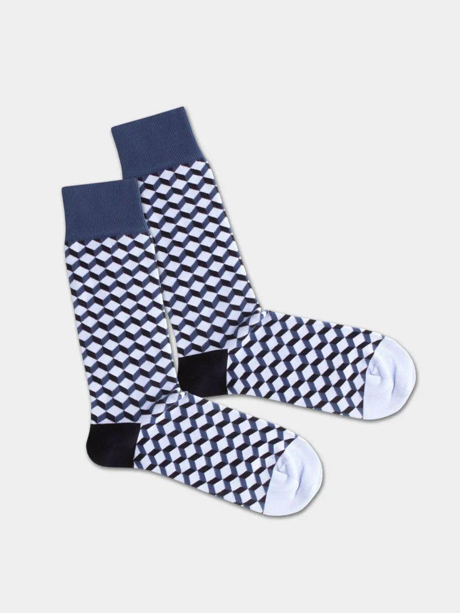 - Socken in Blau mit Dice Geometrisch Motiv/Muster - Socken in Blau mit Dice Geometrisch Motiv/Muster von DillySocks