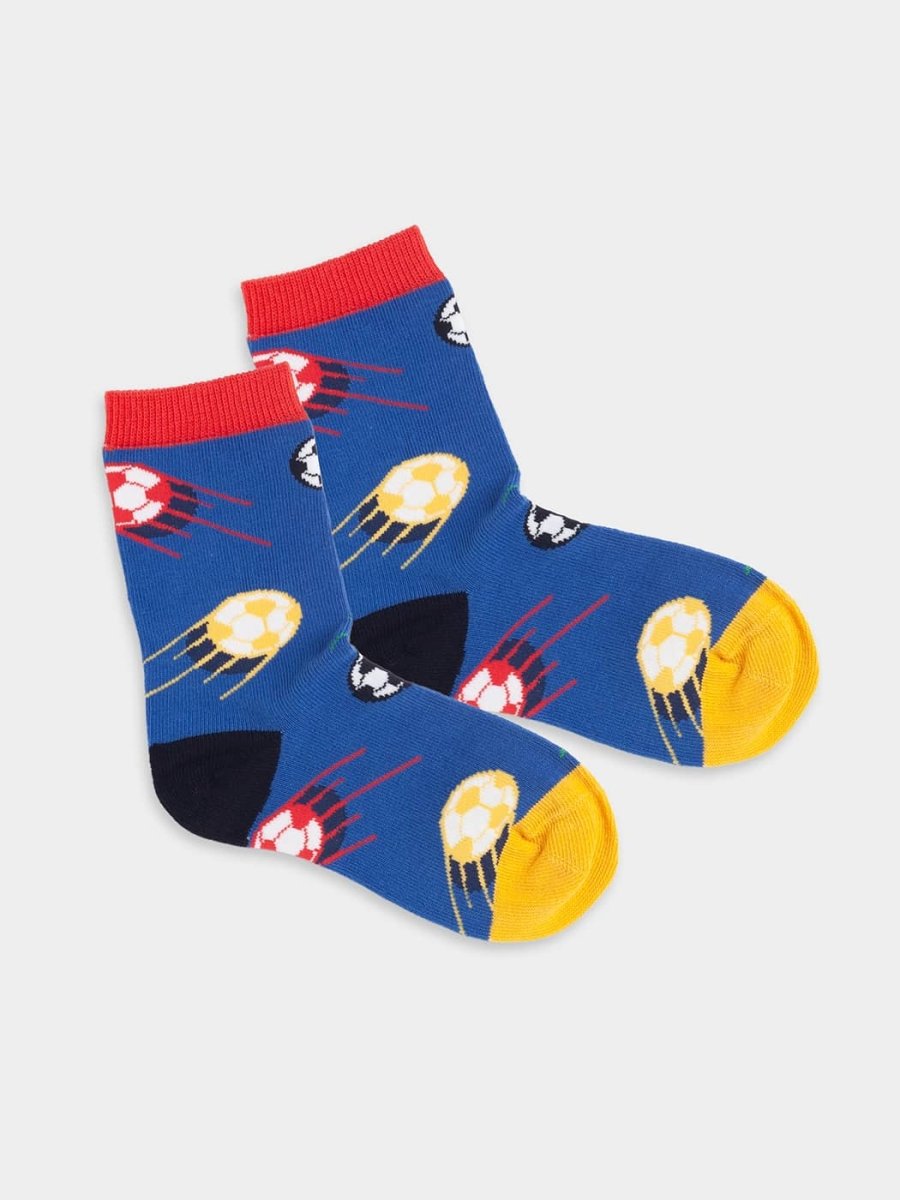 - Kindersocken in Blau Rot mit Sport Motiv/Muster - Kindersocken in Blau Rot mit Sport Motiv/Muster von DillySocks