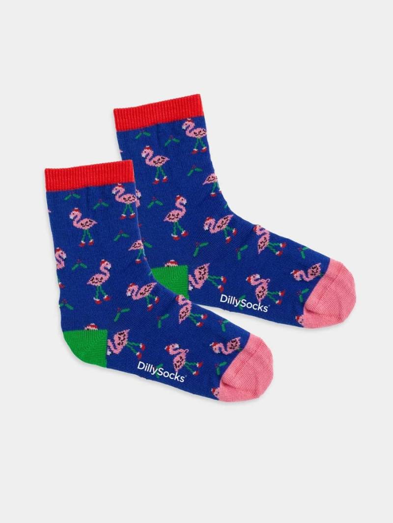 - Kindersocken in Blau mit Weihnachten Motiv/Muster von DillySocks