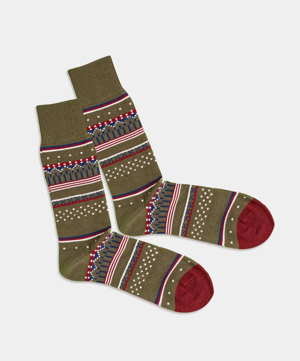 - Socken in Grün mit Nordisch Motiv/Muster - Socken in Grün mit Nordisch Motiv/Muster von DillySocks