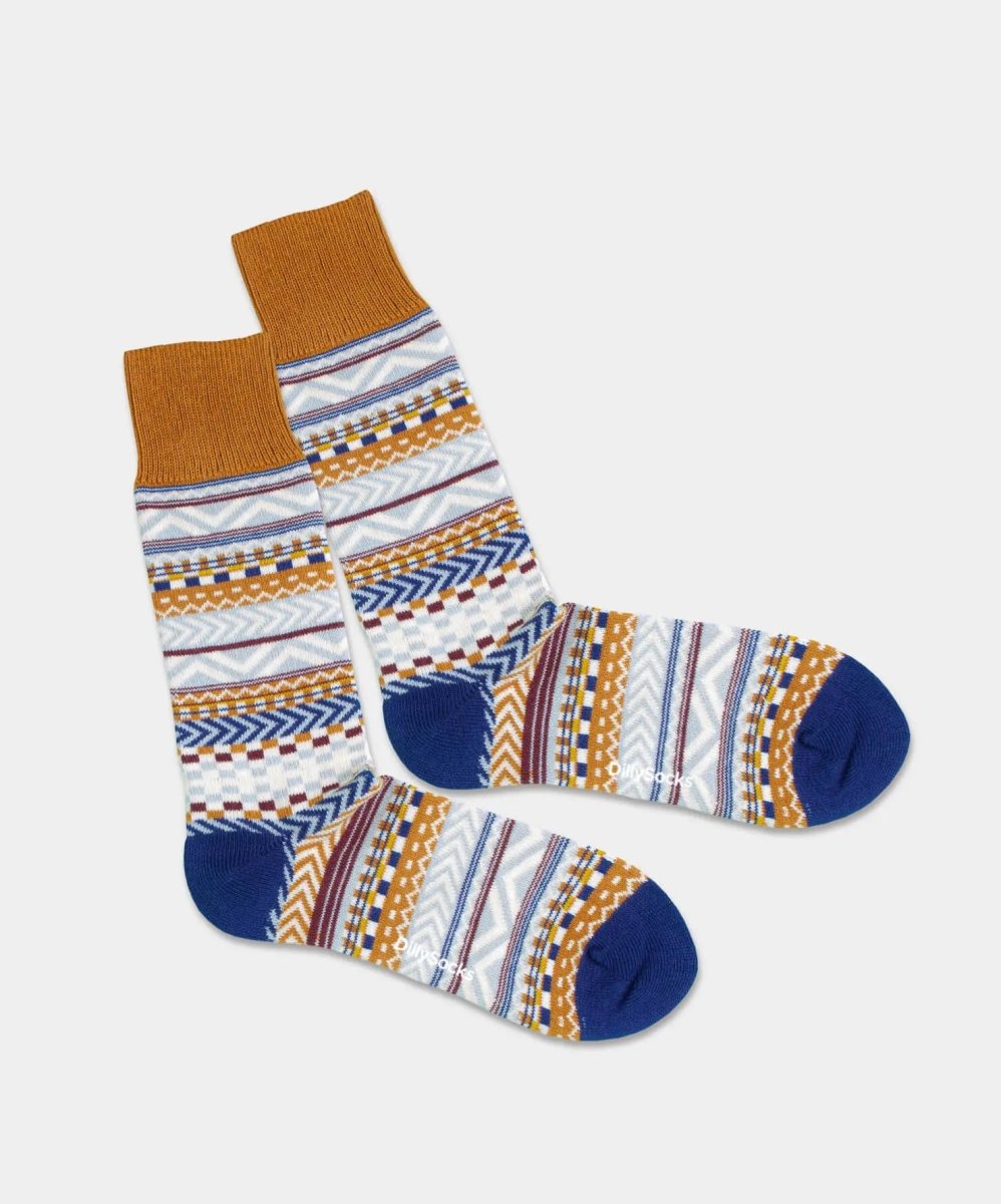 - Socken in Orange mit Nordisch Motiv/Muster - Socken in Orange mit Nordisch Motiv/Muster von DillySocks