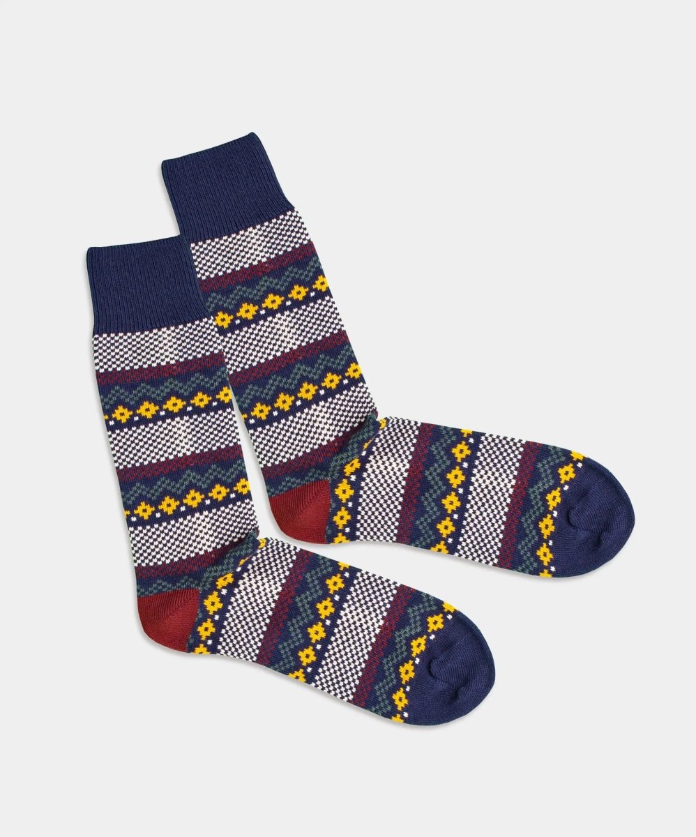 - Socken in Blau mit Nordisch Motiv/Muster - Socken in Blau mit Nordisch Motiv/Muster von DillySocks