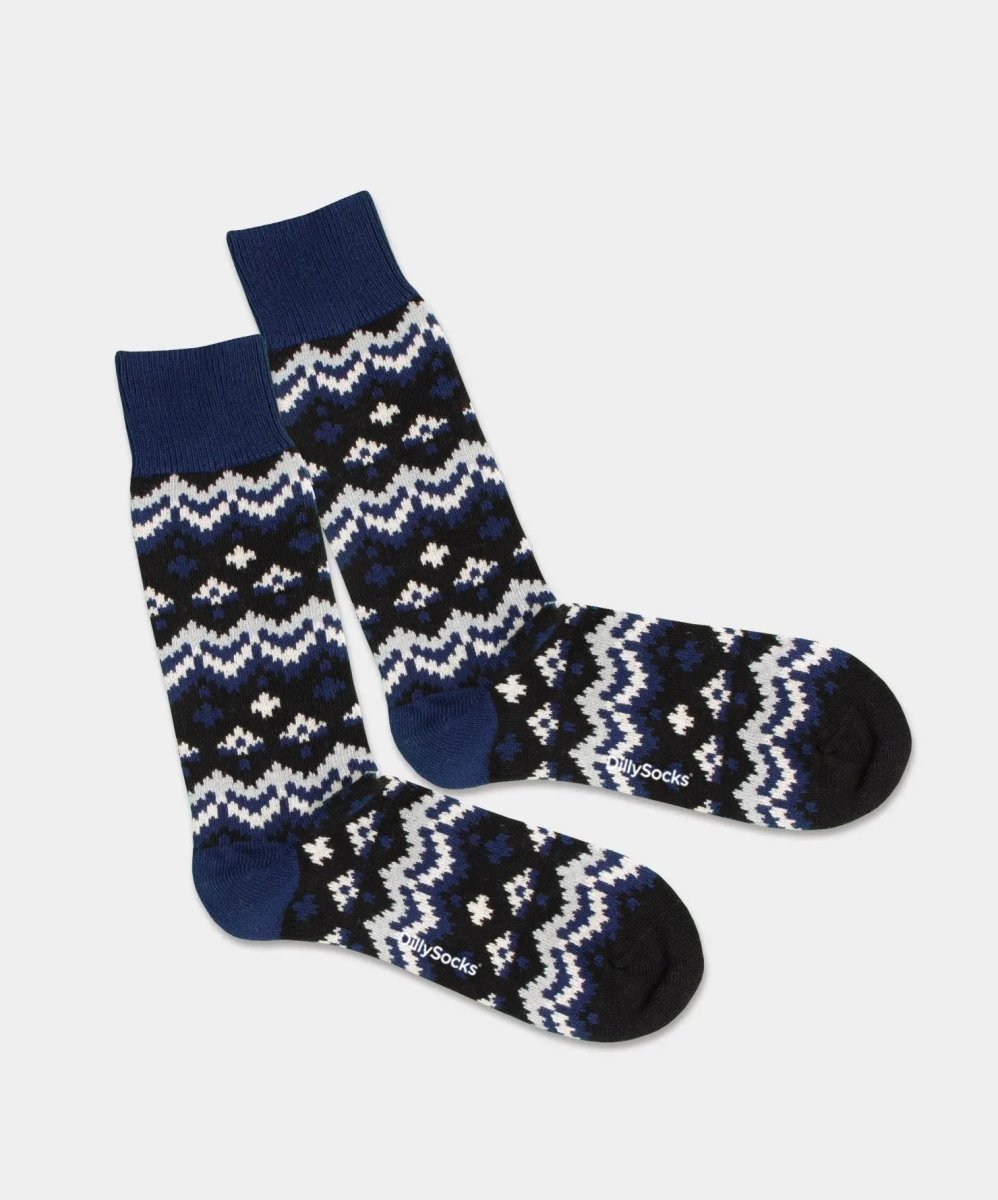 - Socken in Blau mit Nordisch Motiv/Muster - Socken in Blau mit Nordisch Motiv/Muster von DillySocks