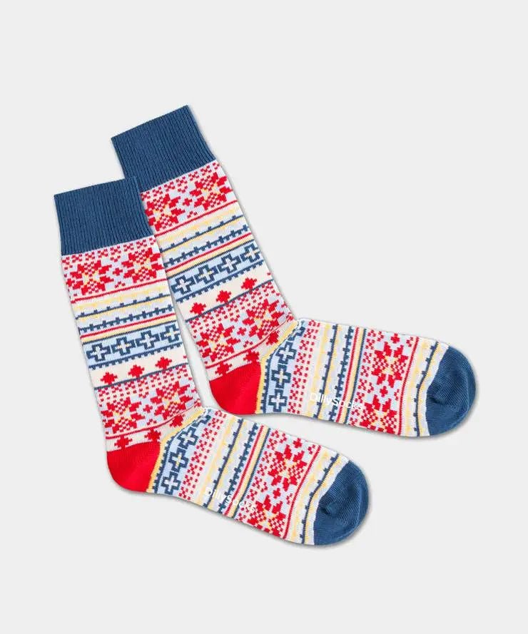 - Socken in Rot mit Nordisch Motiv/Muster - Socken in Rot mit Nordisch Motiv/Muster von DillySocks