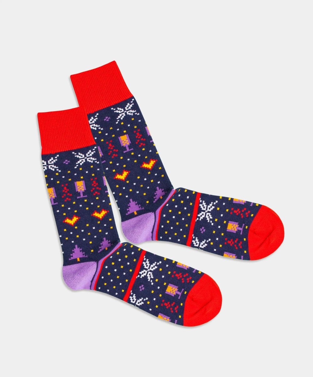 - Socken in Blau mit Nordisch Motiv/Muster - Socken in Blau mit Nordisch Motiv/Muster von DillySocks