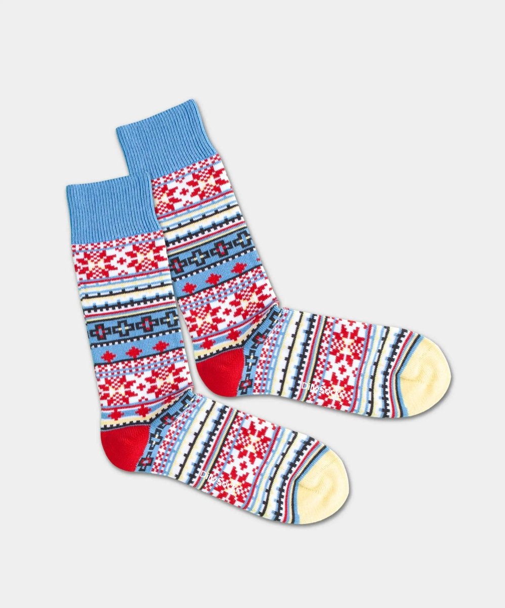 - Socken in Blau mit Nordisch Motiv/Muster von DillySocks