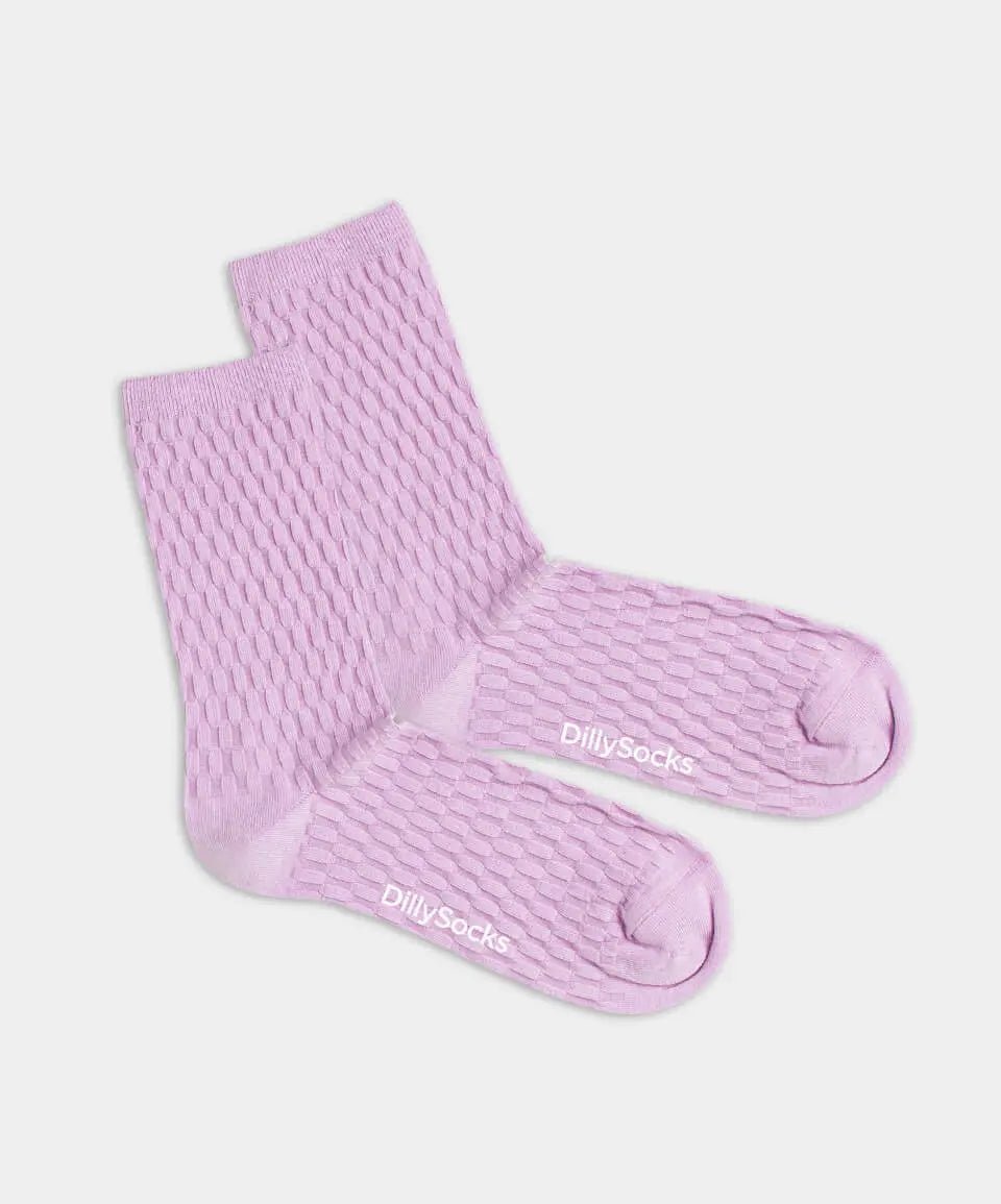 - Damensocken in Violett mit Uni Motiv/Muster - Damensocken in Violett mit Uni Motiv/Muster von DillySocks