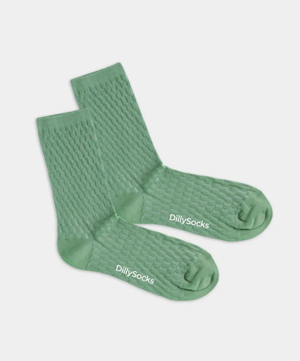 - Damensocken in Grün mit Uni Motiv/Muster - Damensocken in Grün mit Uni Motiv/Muster von DillySocks