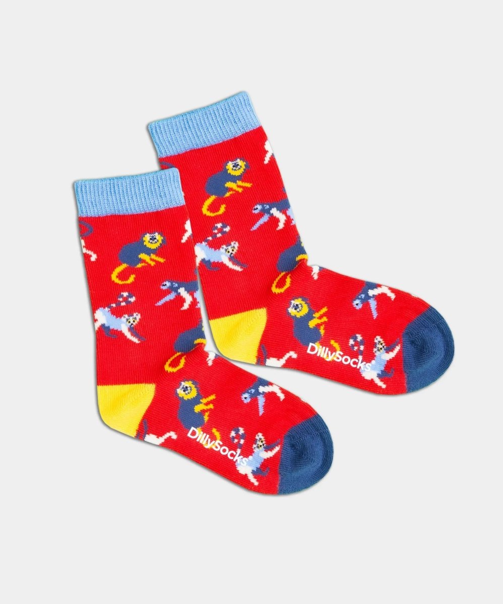 - Kindersocken in Rot mit Tier Motiv/Muster von DillySocks