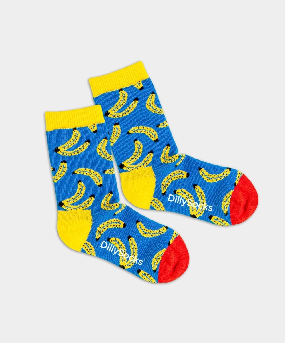 - Kindersocken in Blau mit Früchte Essen Motiv/Muster - Kindersocken in Blau mit Früchte Essen Motiv/Muster von DillySocks