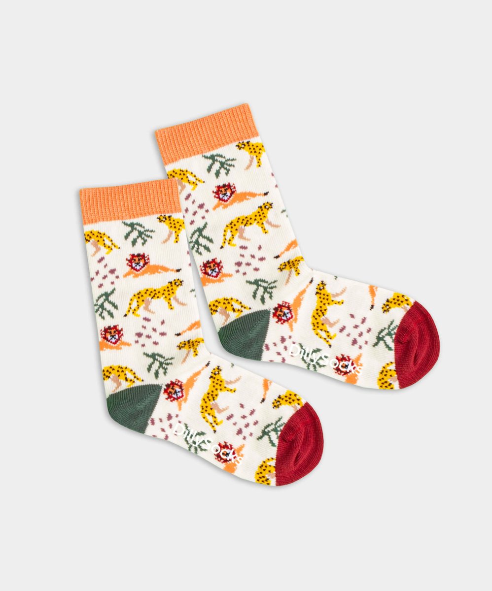 - Kindersocken in Beige mit Tier Katze Motiv/Muster - Kindersocken in Beige mit Tier Katze Motiv/Muster von DillySocks