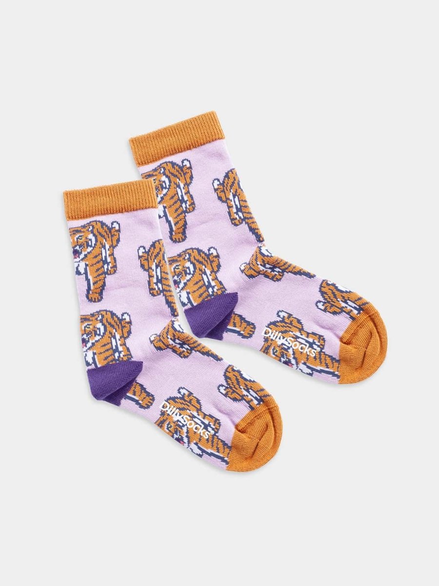 - Kindersocken in Rosa mit Tier Motiv/Muster - Kindersocken in Rosa mit Tier Motiv/Muster von DillySocks