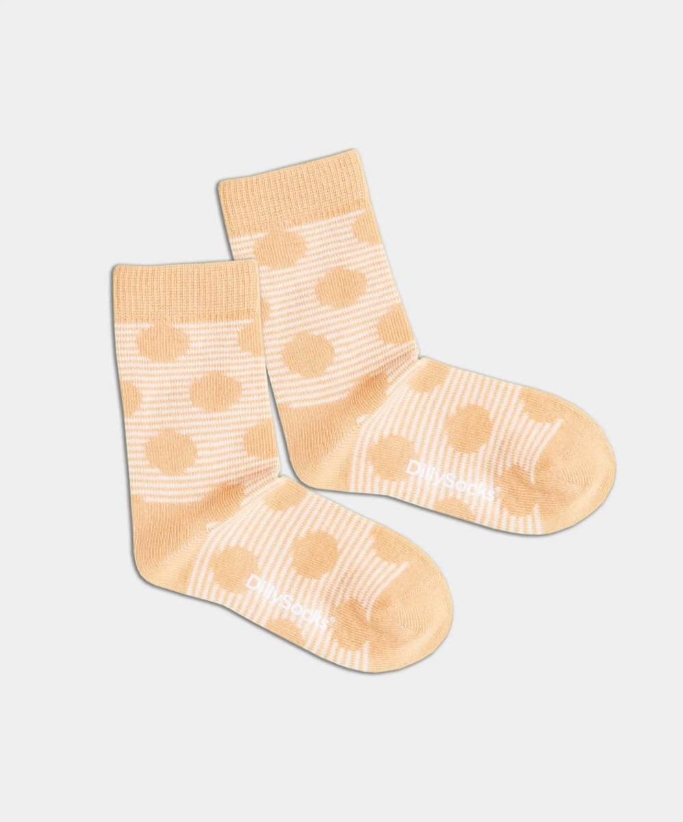 - Kindersocken in Rosa mit Punkte Streifen Motiv/Muster von DillySocks