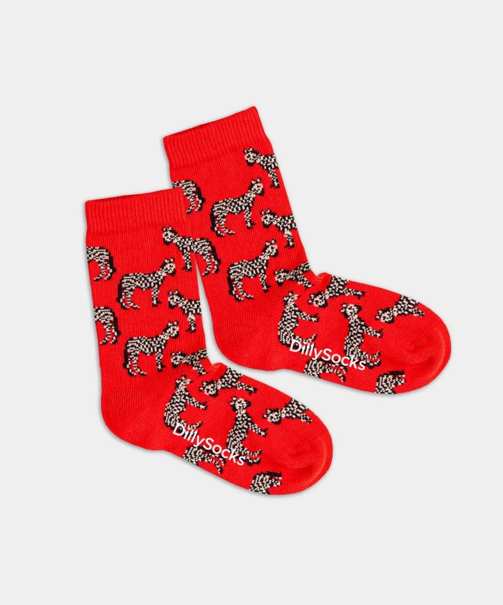 - Kindersocken in Rot mit Tier Motiv/Muster - Kindersocken in Rot mit Tier Motiv/Muster von DillySocks