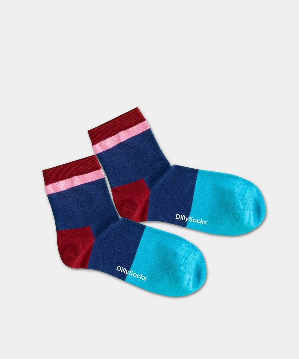 - Damensocken in Blau mit Motiv/Muster - Damensocken in Blau mit Motiv/Muster von DillySocks