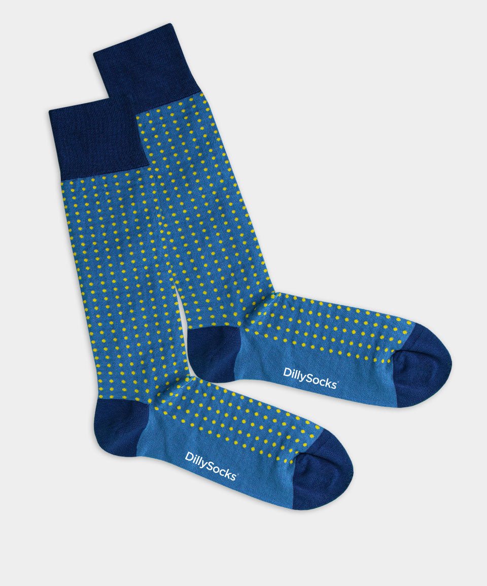 - Herrensocken in Blau mit Punkte Motiv/Muster von DillySocks