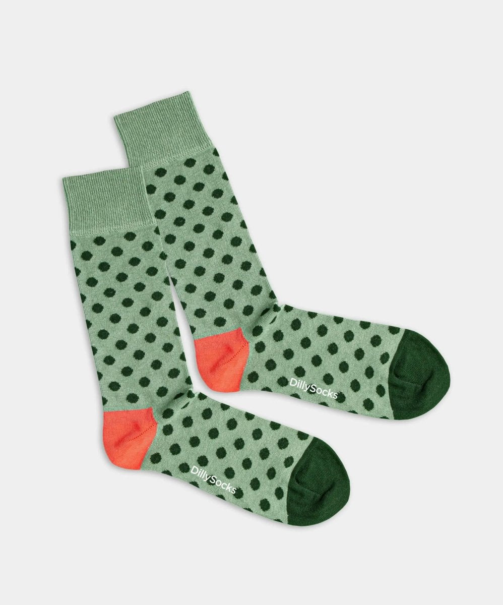 - Socken in Grün mit Punkte Motiv/Muster von DillySocks