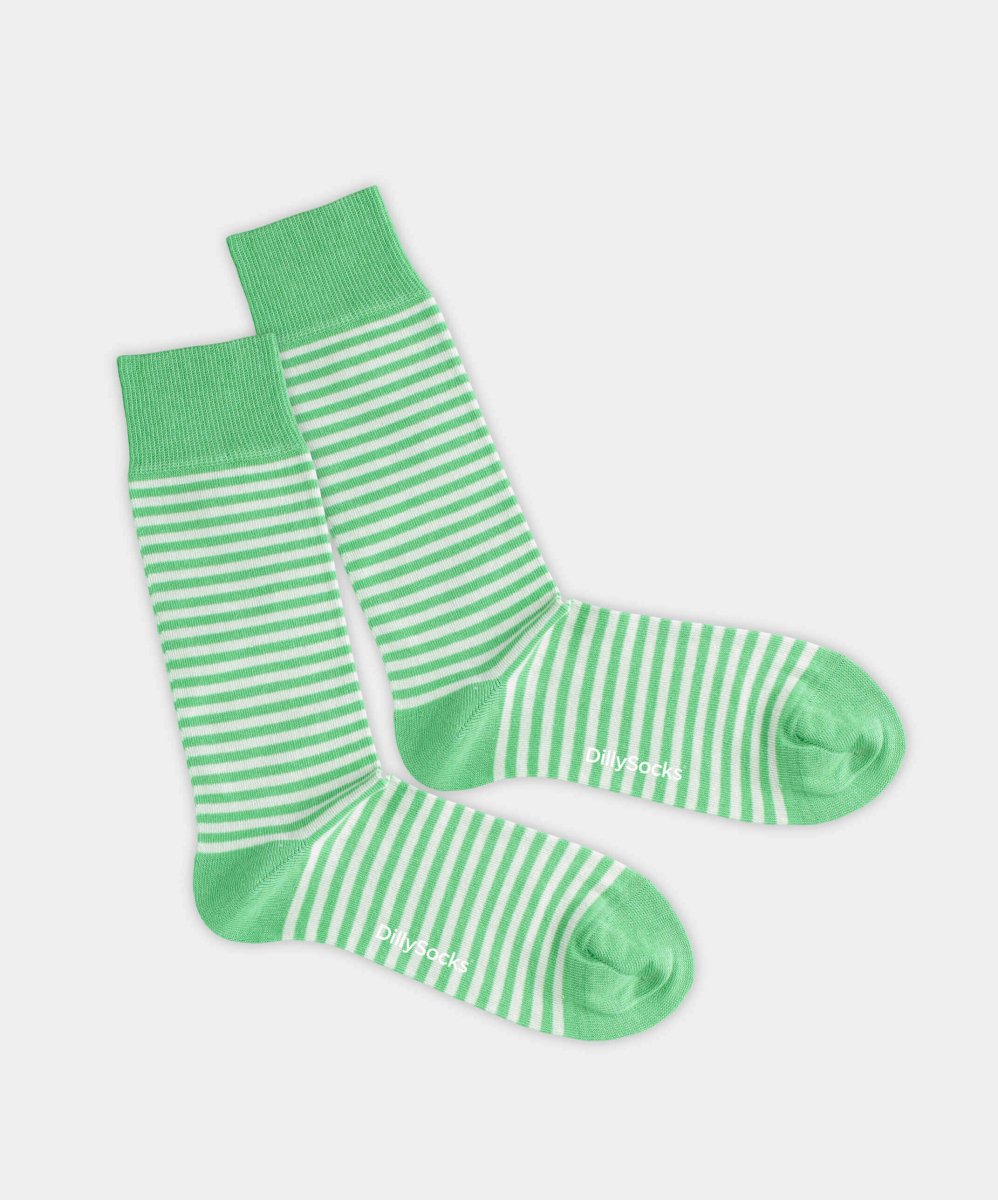 - Socken in Grün mit Streifen Motiv/Muster - Socken in Grün mit Streifen Motiv/Muster von DillySocks
