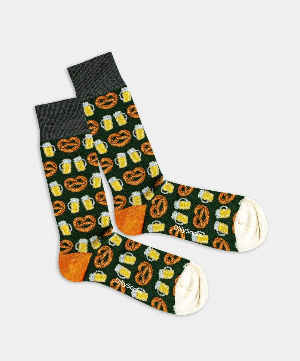 - Socken in Grün mit Essen Motiv/Muster - Socken in Grün mit Essen Motiv/Muster von DillySocks
