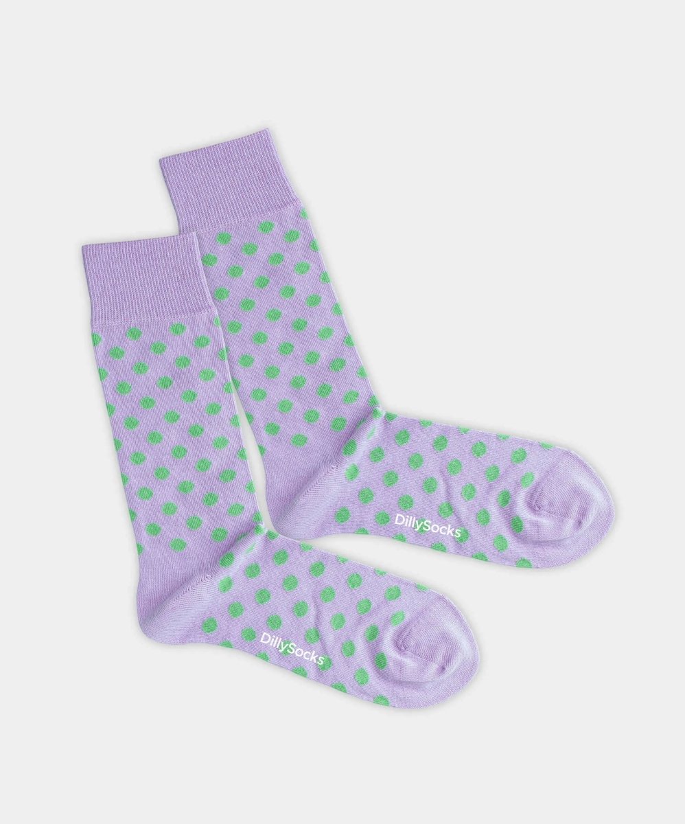 - Socken in Violett mit Punkte Motiv/Muster von DillySocks