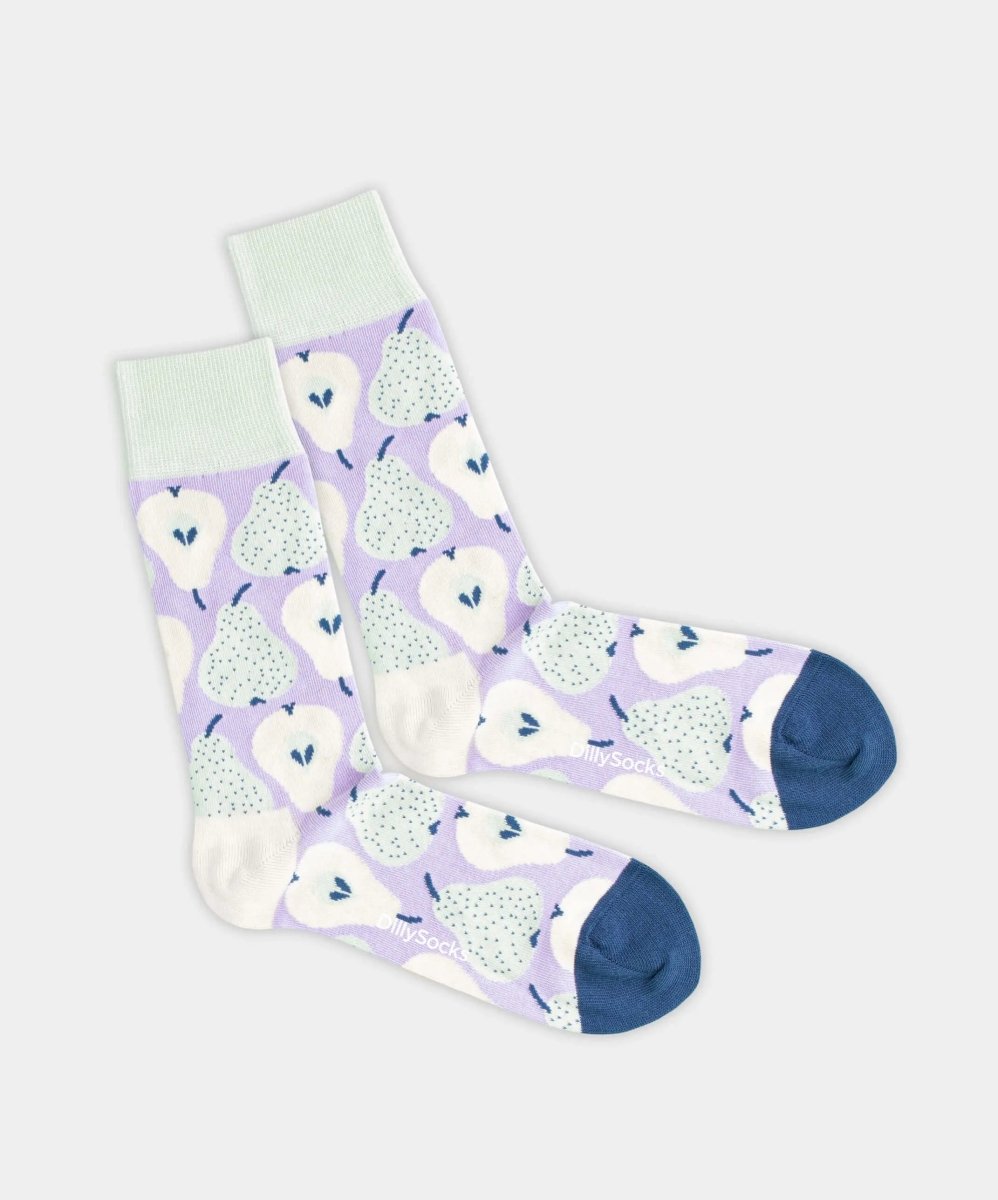 - Socken in Violett mit Früchte Motiv/Muster - Socken in Violett mit Früchte Motiv/Muster von DillySocks